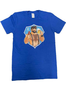 BOBO BEAR T-Shirt - Adam likes sausage & beer - blau