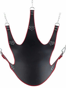 Sling aus Leder 5 Punktsling schwarz-rot