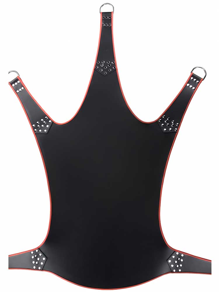 Sling aus Leder 5 Punktsling schwarz-rot