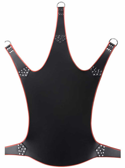 Sling aus Leder 5 Punktsling schwarz-rot