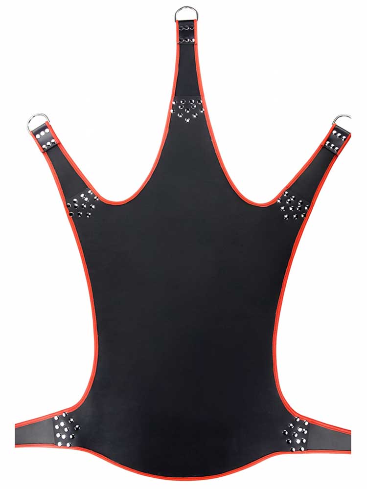 Sling aus Leder 5 Punktsling schwarz-rot