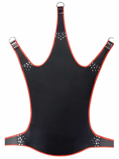 Sling aus Leder 5 Punktsling schwarz-rot