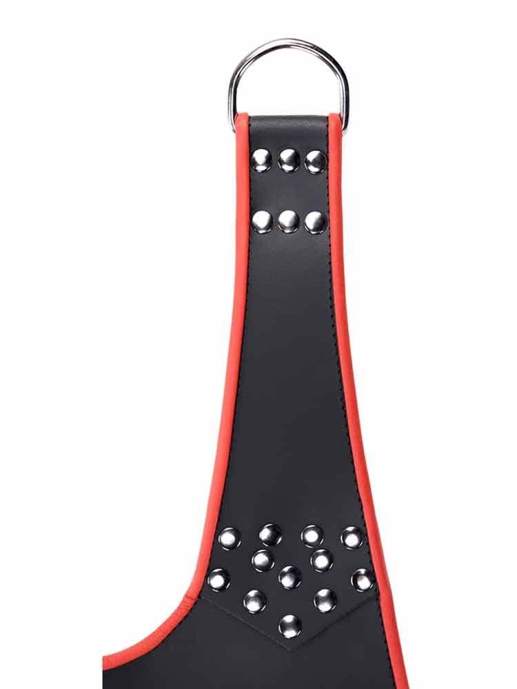Sling aus Leder 5 Punktsling schwarz-rot