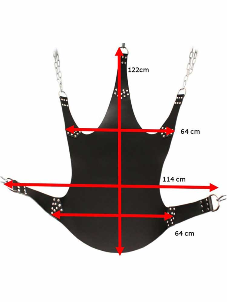 Sling aus Leder 5 Punktsling schwarz-rot