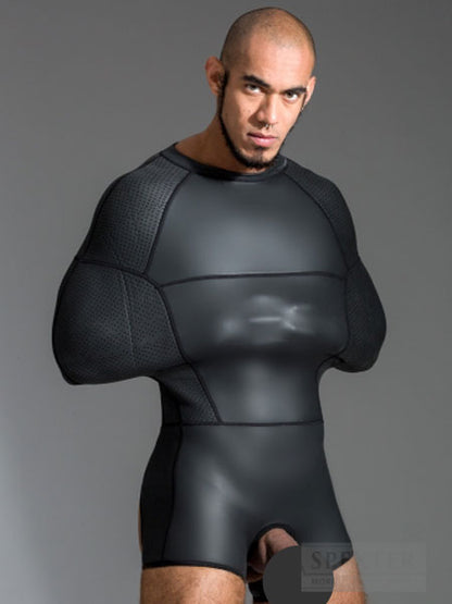 665 Neopren BondageSuit - BondageJacke open ass