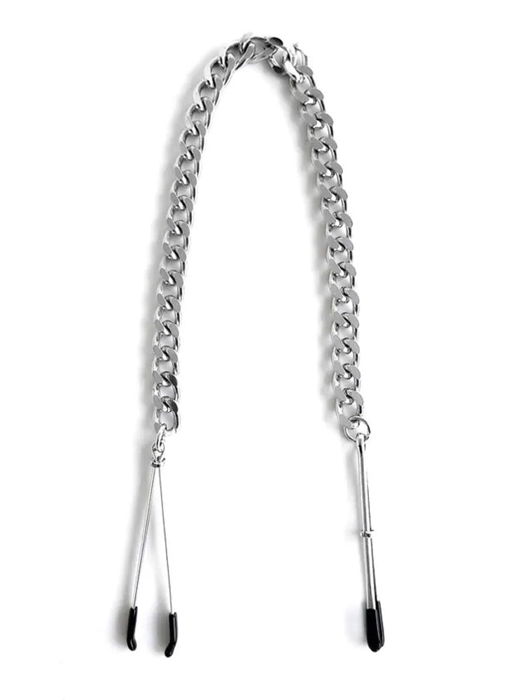 BRuTUS TWEEZER Brustwarzenklemmen mit Kette, silber