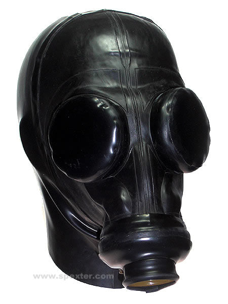 Gummi-Gasmasken-Haube mit Augenklappen - S / M