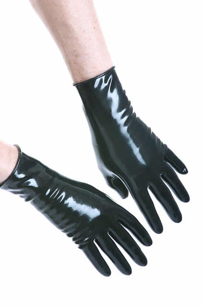 Gummi-Handschuhe bis Handgelenk DÜNN schwarz - S