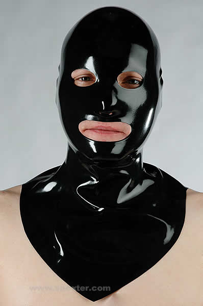 Gummi-Maske MIT Augen- und Mund-Öffnung + Kragen - S
