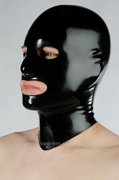 Gummi-Maske MIT Augen- und Mund-Öffnung - schwarz - S