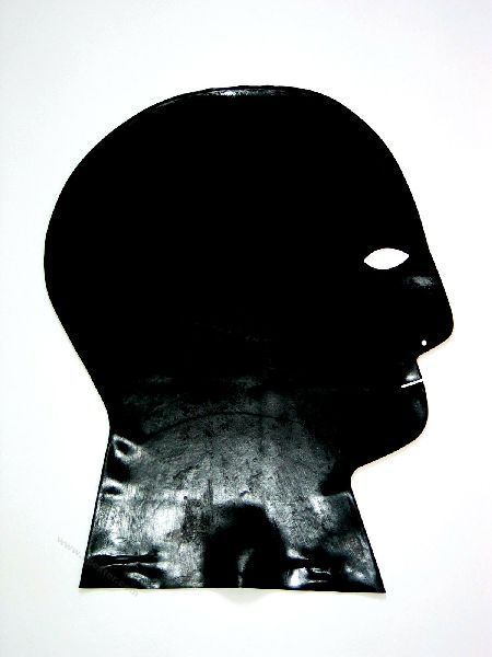 Gummi-Maske - Augen, Nase, Mund - SCHWARZ - S