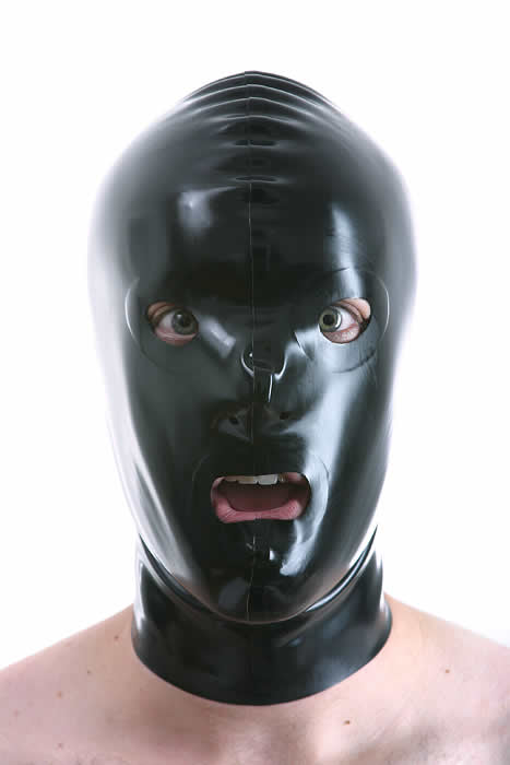 Gummi-Maske ZWEITEILIG - schwarz - S