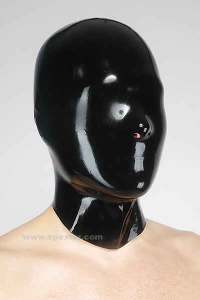Gummi-Maske OHNE Augen- und Mundöffnung - schwarz - S