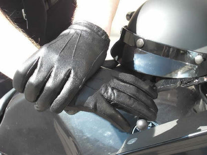Leder-Handschuhe DELUXE POLICE CLASSIC SCHWARZ - 7