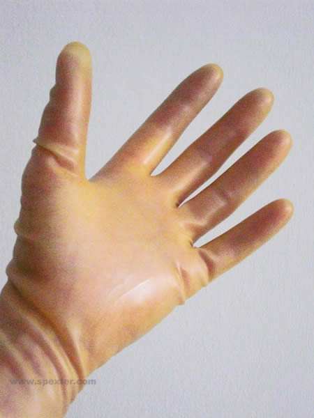 Gummi-Handschuhe - kurz - semitransparent - S