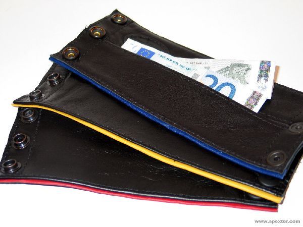 Arm-Geldbeutel, 2 schmale Streifen GELB