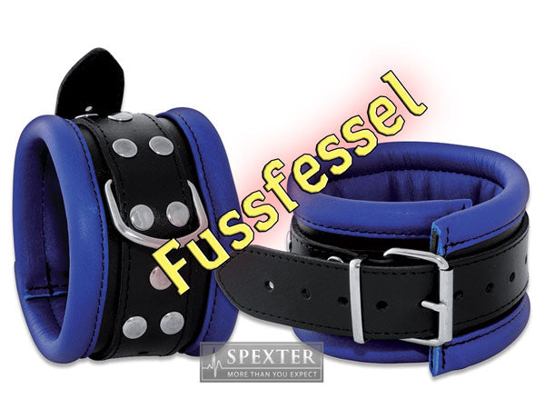 Leder-Fussfessel, Blau - 6,5cm