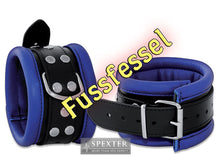 Leder-Fussfessel, Blau - 6,5cm