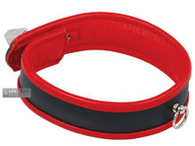 Leder-Halsband rot gepolstert