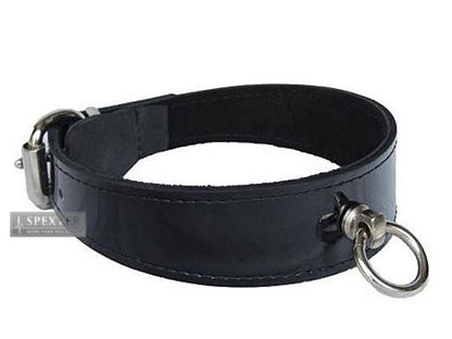 Lack-Leder-Halsband, konisch - S / M
