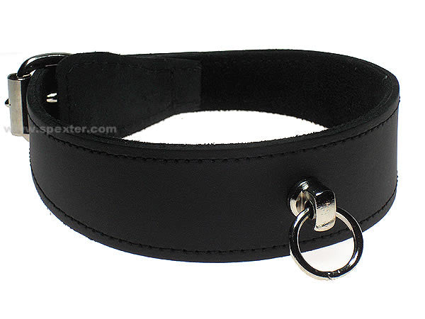 Leder-Halsband schmal - ROT - S / M