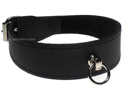 Leder-Halsband schmal - ROT - S / M