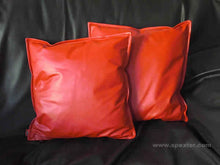 Leder-Kissenhülle 40x40 ROT - Specially made to order