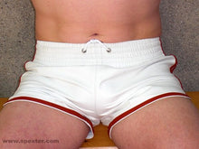 Leder-Sport/Boxershort, weiss-rot