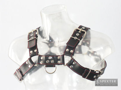 Oberkörper-Harness BULLDOG - rot genäht - 4cm - S