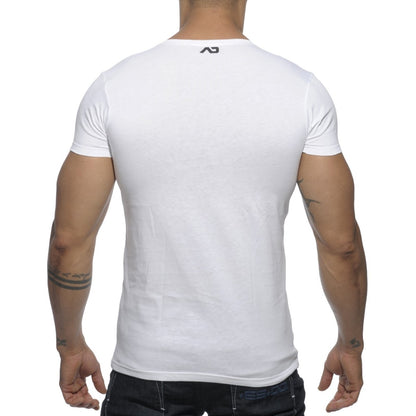 ADDICTED Bear Rundhals T-Shirt - weiss