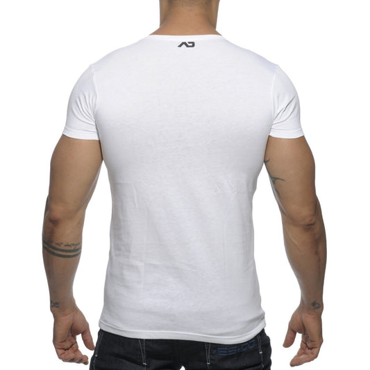 ADDICTED Bear Rundhals T-Shirt - weiss