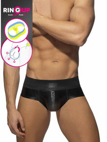ADDICTED Allover Zip Rub Brief - schwarz