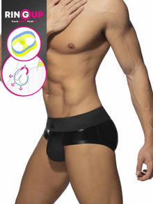ADDICTED Allover Zip Rub Brief - schwarz