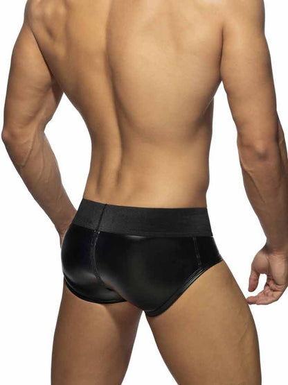 ADDICTED Allover Zip Rub Brief - schwarz