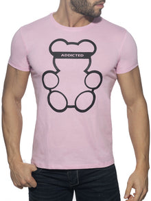 ADDICTED Bear Rundhals T-Shirt - pink