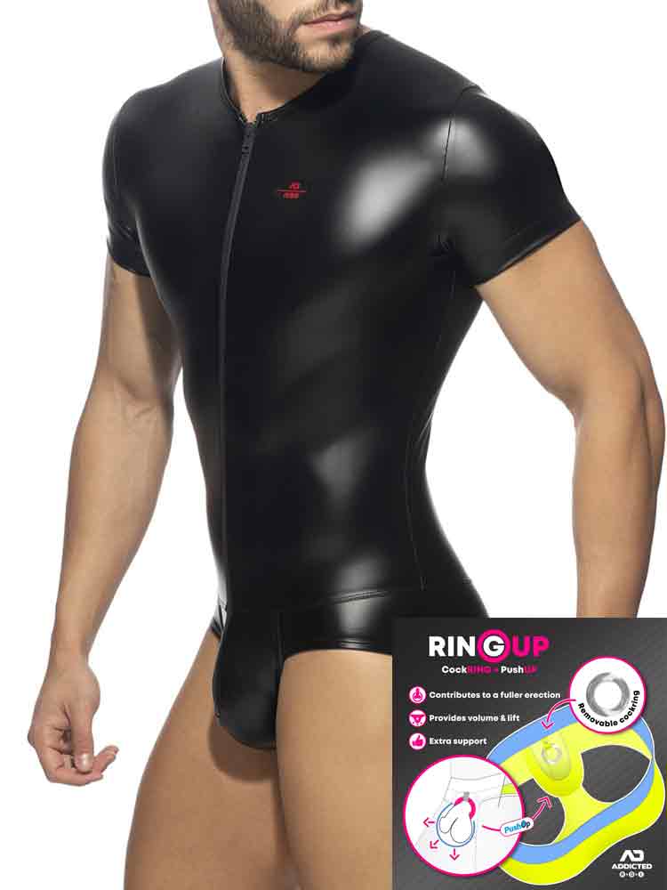 ADDICTED Front Zip Rub Body - schwarz