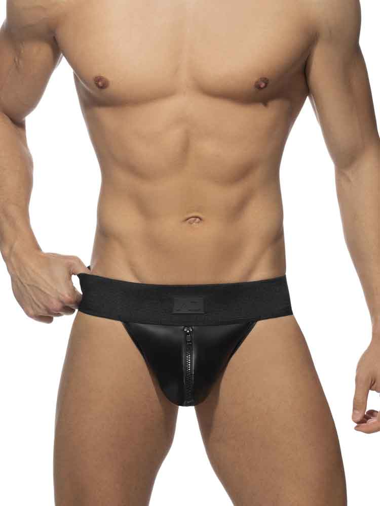 ADDICTED Front Zip Rub Jock plus Cockring