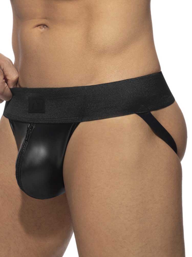 ADDICTED Front Zip Rub Jock plus Cockring