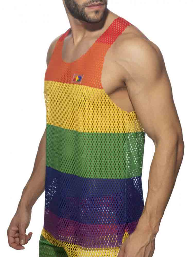 ADDICTED Rainbow Mesh Tank top