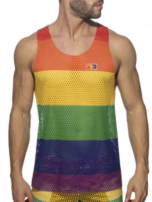 ADDICTED Rainbow Mesh Tank top
