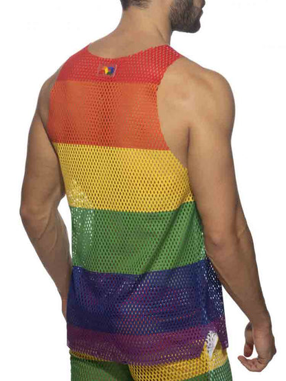 ADDICTED Rainbow Mesh Tank top