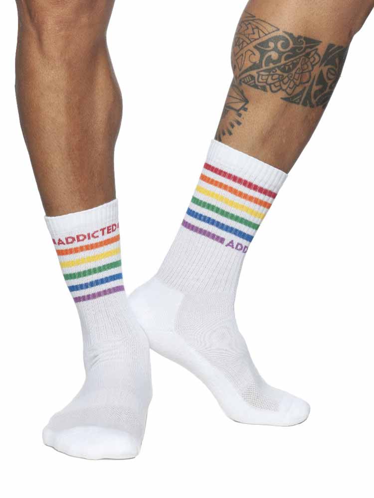 ADDICTED RAINBOW Socks weiss