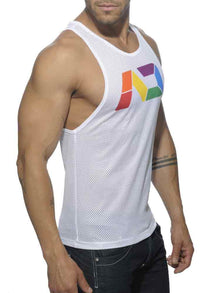 ADDICTED Rainbow Tank Top - weiss