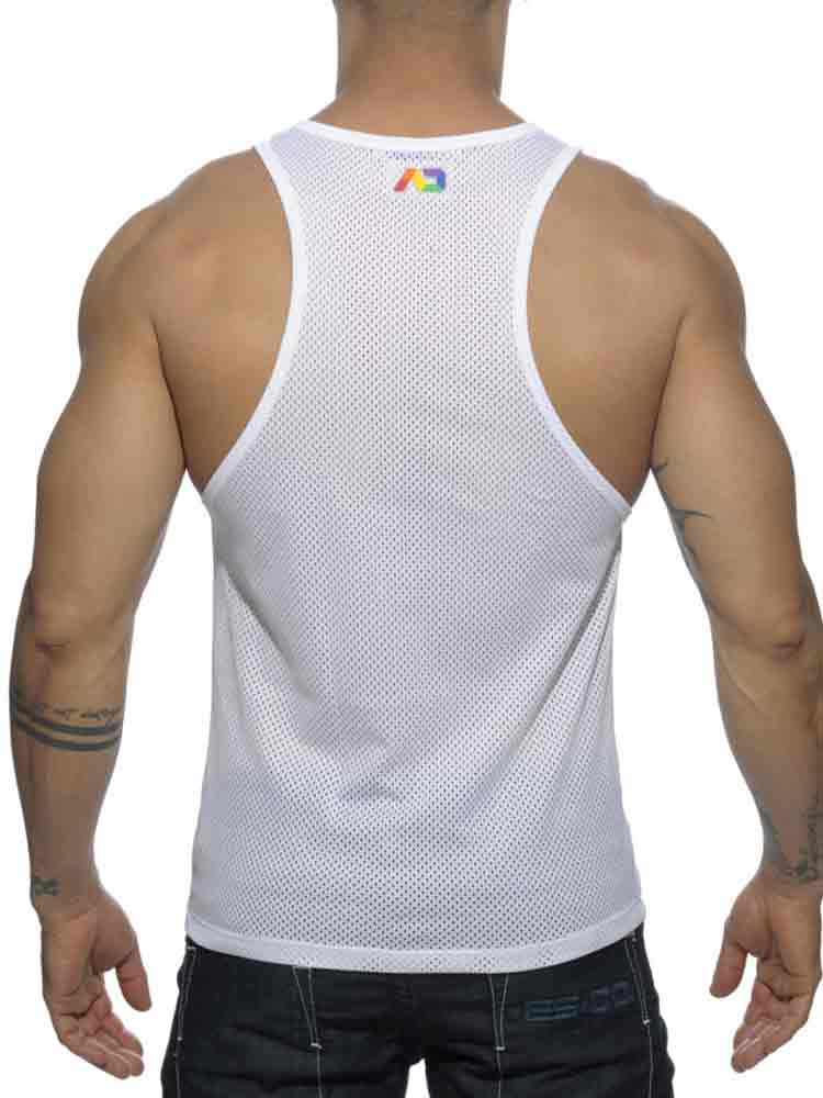 ADDICTED Rainbow Tank Top - weiss