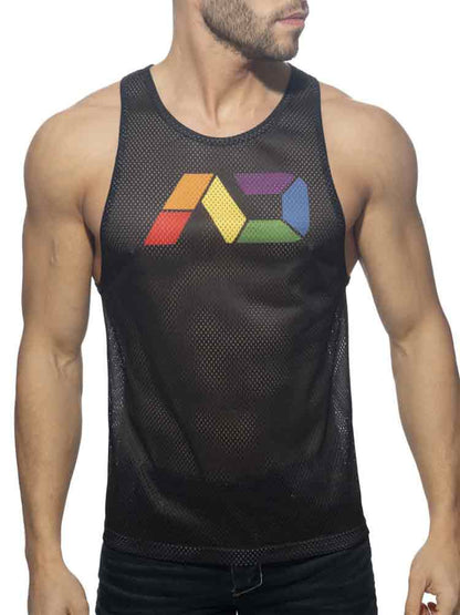 ADDICTED Rainbow Tank Top - schwarz