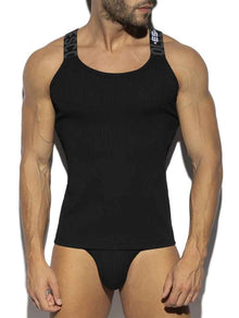 ES COLLECTION Recycled Rib Tank Top - schwarz