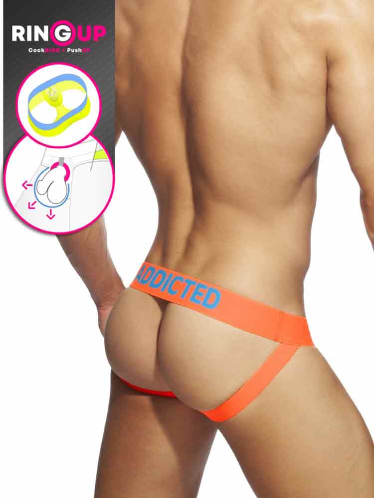 ADDICTED Ring Up Neon Mesh Jock - orange