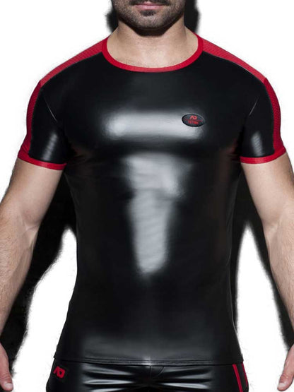 ADDICTED Fetish Rub Mesh T-Shirt - rot