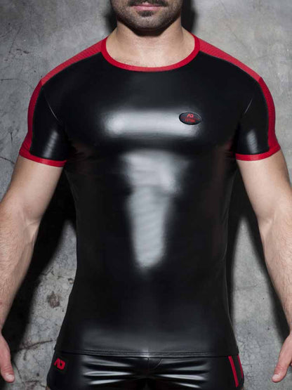 ADDICTED Fetish Rub Mesh T-Shirt - rot