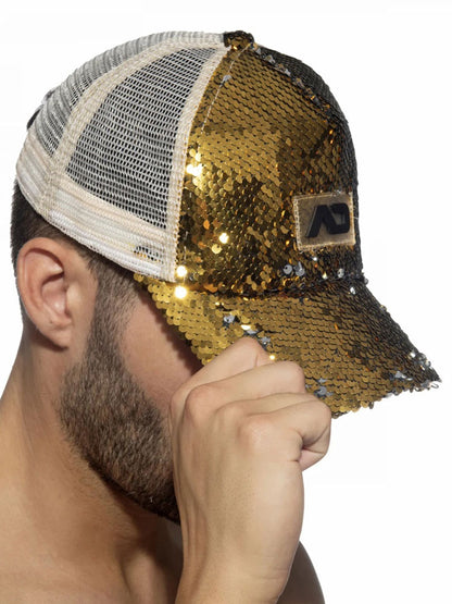 ADDICTED Glitter Sequins Cap goldfarben